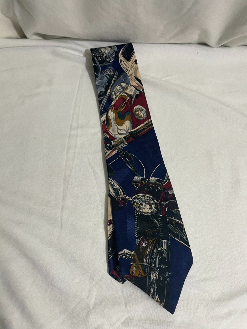 Fabienne Men’s Motorcycle Classic Car Novelty Neck Tie Blue Polyester